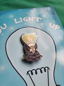 Keep on Shining Valentines Card with enamel pin