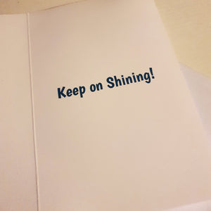 Keep on Shining Valentines Card with enamel pin