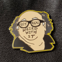 Load image into Gallery viewer, It&#39;s Always Sunny in Philadelphia Fan Art Gifts, enamel pins, badges, stickers, mugs and gifts of unofficial art by Laura Hashley.