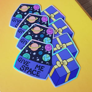 Give Me Space Holographic Vinyl Stickers - Hashley Art