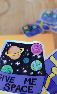 Give Me Space Holographic Vinyl Stickers - Hashley Art