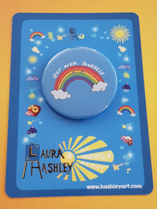 Sassy Rainbow Button Badge - Hashley Art