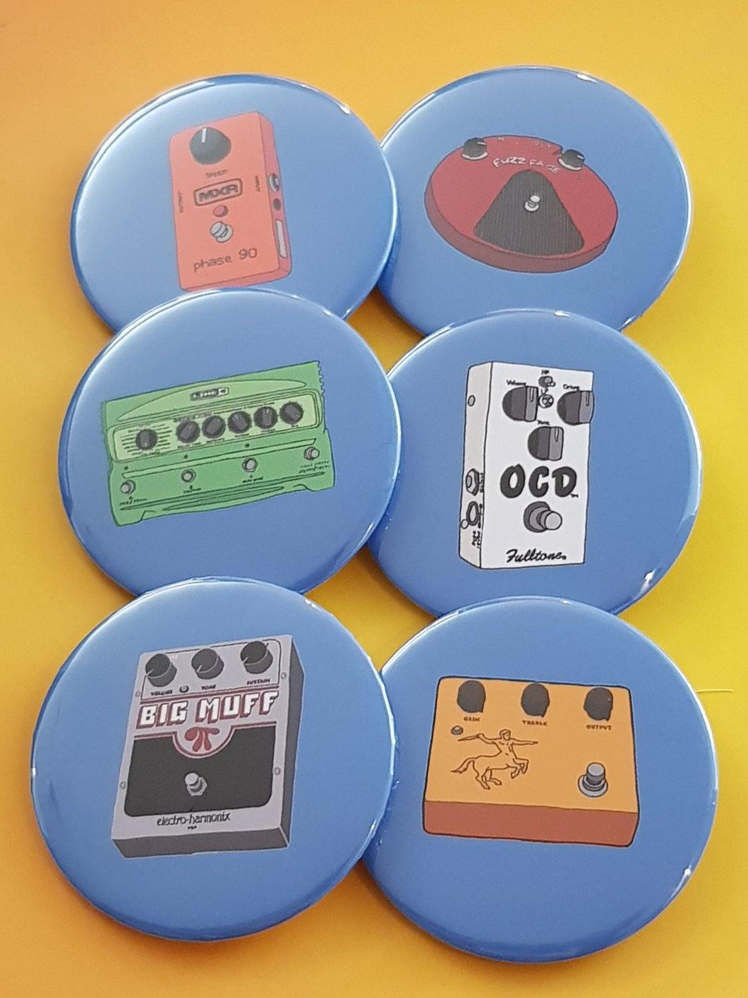 Guitar Pedal Button Badges - Hashley Art