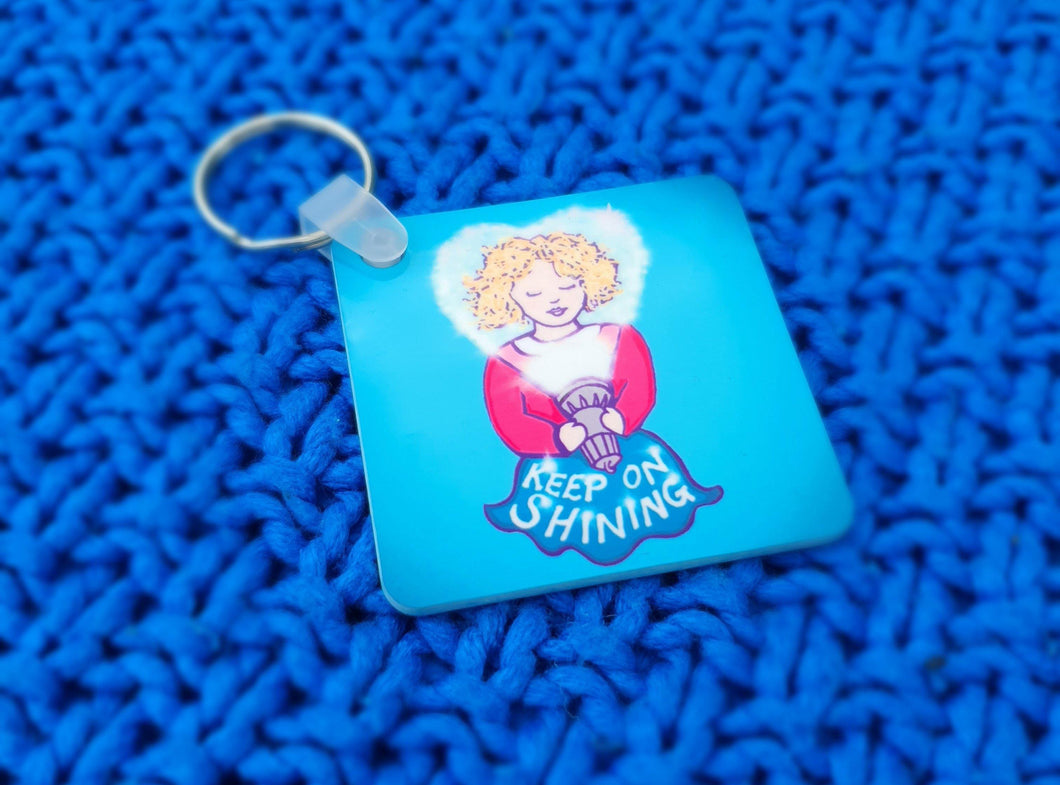 Keep On Shining Motivation Keyring - Hashley Art