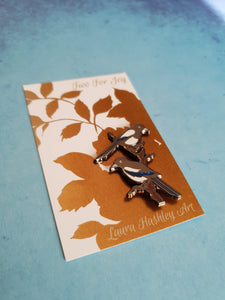 Two for Joy Magpies Pin - Hashley Art