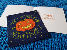 Load image into Gallery viewer, Pumpkins Time to Shine Halloween Card - Hashley Art