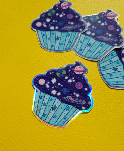 Cosmic Cupcake Hologram Stickers