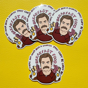 Ron & Leslie Breakfast Food Sticker Set