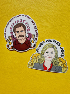 Ron & Leslie Breakfast Food Sticker Set