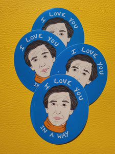 Alan Partridge I Love You Vinyl Stickers Laptop Decals - Hashley Art