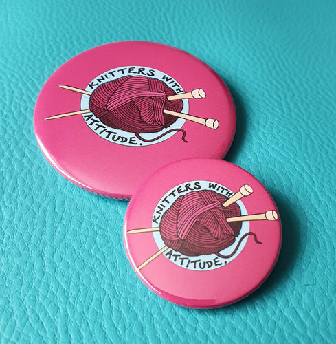 Knitters Button Badges - Hashley Art