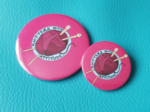 Knitters Button Badges - Hashley Art