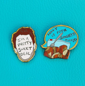 Always Sunny Spaghetti Policy Enamel Pin Badge - Hashley Art