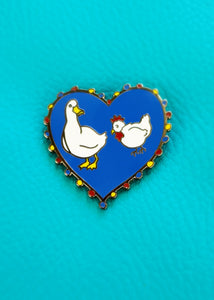 Featherly Love enamel pin