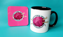 Load image into Gallery viewer, Knitting Mug, Knitters with Attitude Mugs