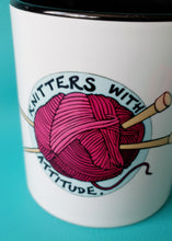 Load image into Gallery viewer, Knitting Mug, Knitters with Attitude Mugs