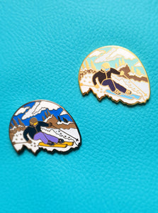 Skier Snow Scene Enamel Pin