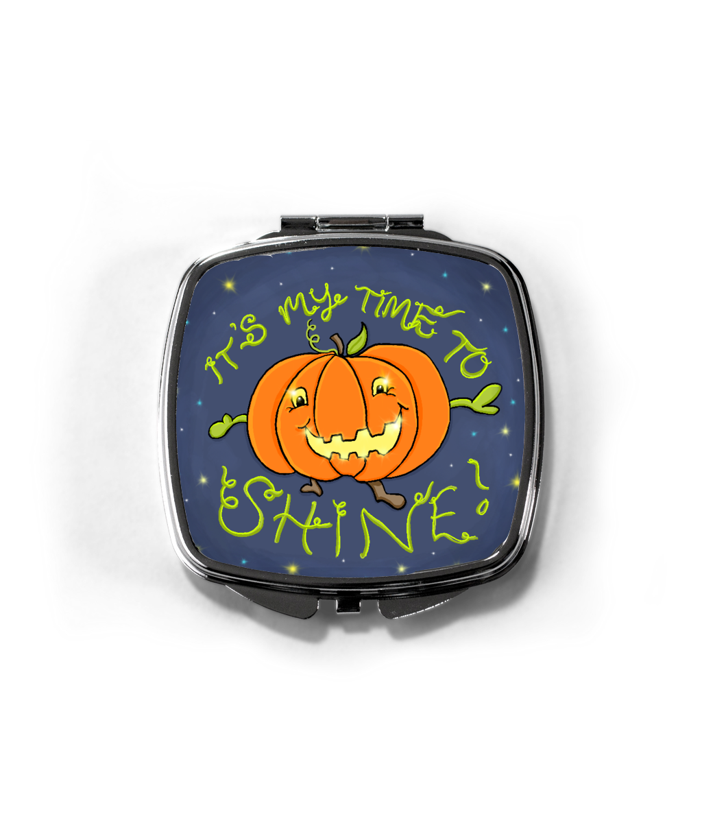 Halloween Pumpkin Compact Mirror - Hashley Art