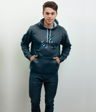 Load image into Gallery viewer, Two for Joy Magpies Navy/Blue Hoodie, unisex cosy hooded top