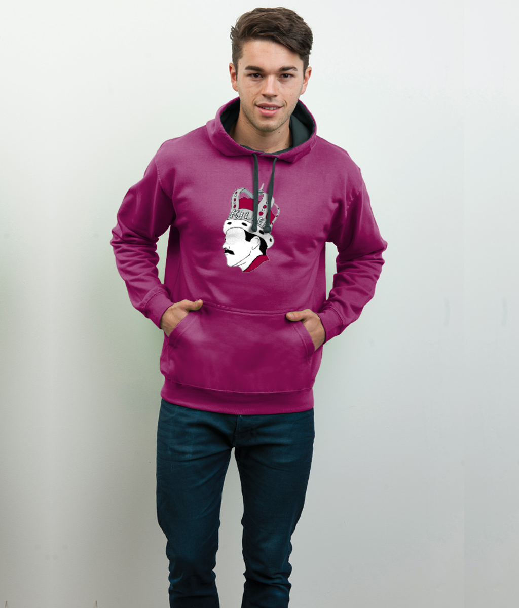 Freddie Mercury Killer Queen Cosy Hoodie, burgundy Queen Hoody top