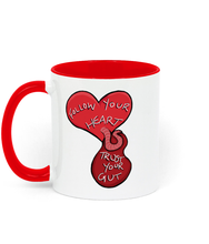 Load image into Gallery viewer, Hashley Mug Follow Your Heart, Trust Your Gut, Red graphic mug - Hashley Art