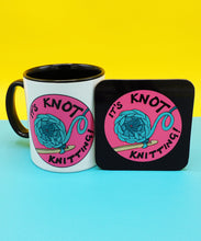 Load image into Gallery viewer, Crochet Mug, It&#39;s knot knitting crafters mug, crocheter gift.