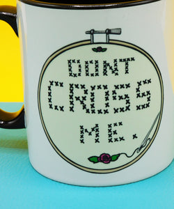 Cross Stitch Mug, embroidery gift mugs.