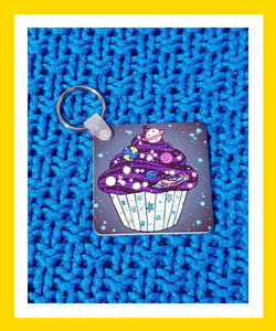 Cosmic Cupcake Keyring - Hashley Art