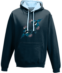 Two for Joy Magpies Navy/Blue Hoodie, unisex cosy hooded top