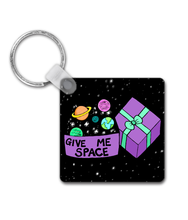 Load image into Gallery viewer, Give Me Space Square Keyring - Hashley Art