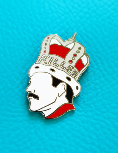 Freddie Mercury Killer Queen Enamel Pin Badge silver