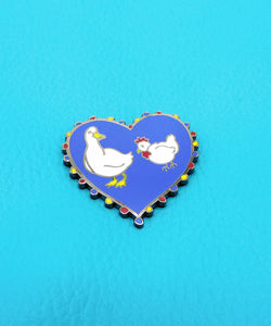 Featherly Love enamel pin