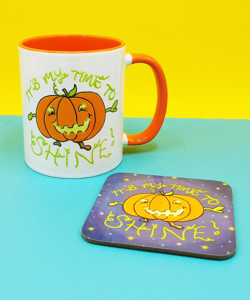 Halloween Pumpkin Mug & Coaster Gift Set