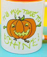 Load image into Gallery viewer, Halloween Pumpkin Mug,  October Time to Shine Mug