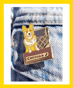 Cap'n Cheddar Enamel Pin - Hashley Art