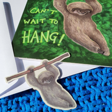 Load image into Gallery viewer, Sloth Greeting Card with Sticker - Hashley Art