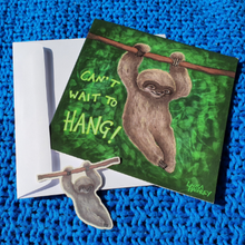 Load image into Gallery viewer, Sloth Greeting Card with Sticker - Hashley Art