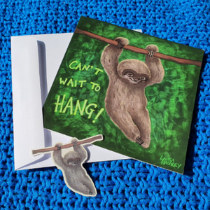 Sloth Greeting Card with Sticker - Hashley Art