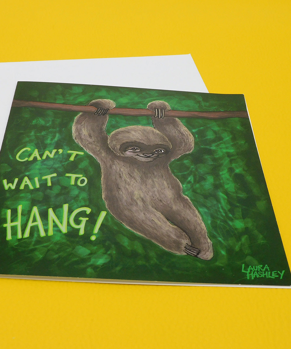 Sloth Greeting Card with Sticker